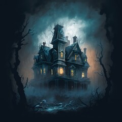 Explore eerie abandoned house fear Generative AI