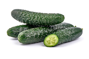 Cucumbers, isolated on white background. High resolution image.