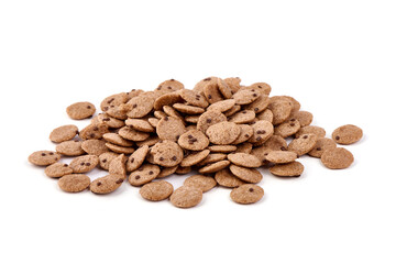 Traditional breakfast cereal, isolated on white background.