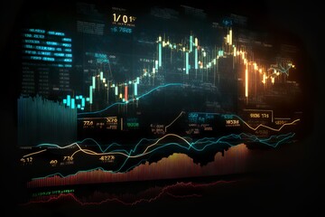 Stock market chart with candles