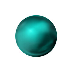 turquoise sphere, ball. Mock up of clean round the realistic object, orb icon. Design decoration round shape, geometric simple, figure circle form. Isolated on white background, png