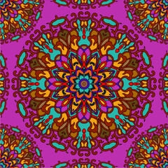 Mexican mandala floral design colorful ornament Vector Image 