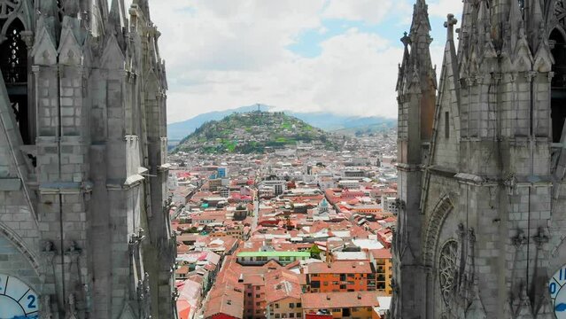 Quito Old town church, Basilica church and El panecillo, Church with a view of Quito
