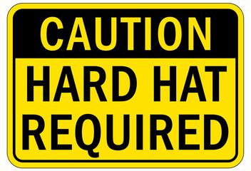 Protective equipment sign and labels hard hat required