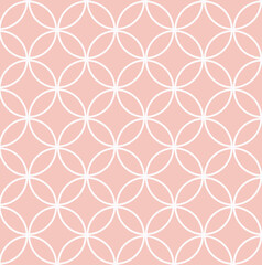Interlocking circles White and Beige pattern. background tile.