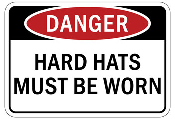 Protective equipment sign hard hat must be worn