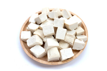 White tofu on the white background