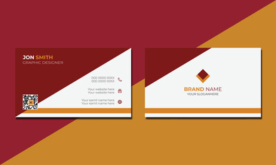 Creative minimal unique business card design, Professional business card design template. Double-sided professional business card design template.