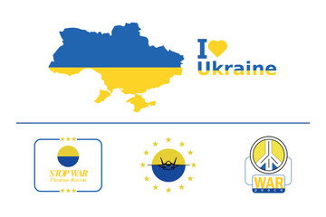map with ukraine flag