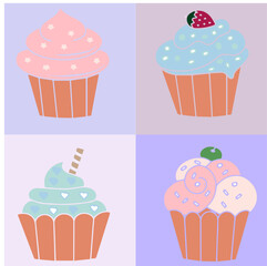 set of cupcakes