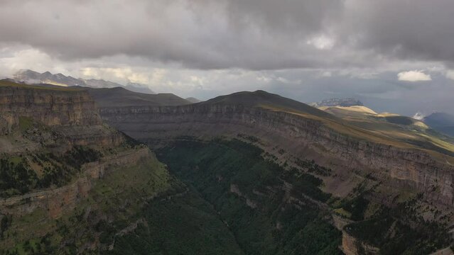 Aerial video of Parque Nacional Ordesa y Monte Perdido