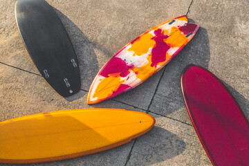 Surfboards on Concrete Road