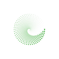 Green Abstract dotted spiral vortex Transparent