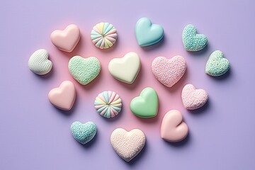 Sweetheart Candy on Pastel Background, Valentine's Day - Wallpaper Design