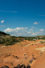 The landscape of a bauxite mine