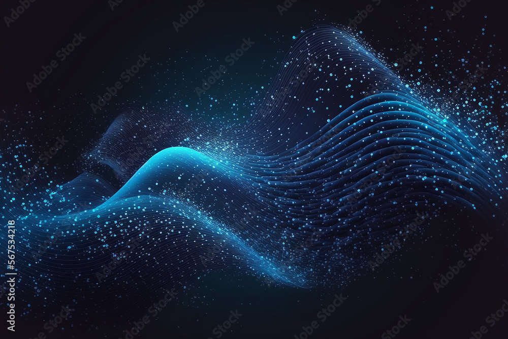 Poster abstract lines and dots connect background. illustration generative ai