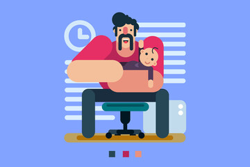 father carrying his son