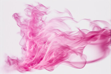 Fototapeta na wymiar Moving pink flames and smoke on a white background. Illustration Generative AI