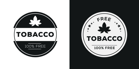 Fototapeta premium (Tobacco free) label sign, vector illustration.