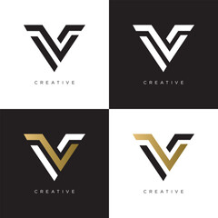 v  logo design vector icon symbol