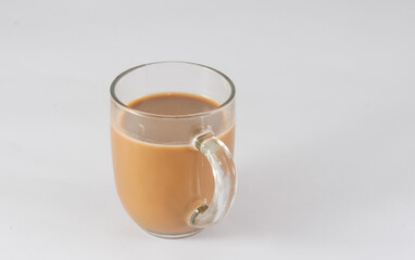 glass of coffee on white background