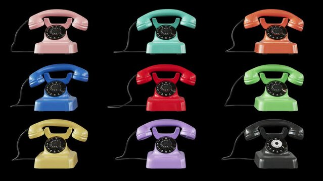 retro phone ringing loop animation