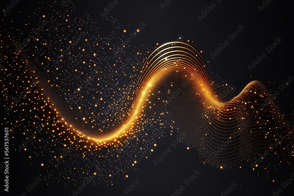 Poster abstract lines and dots connect background. illustration generative ai