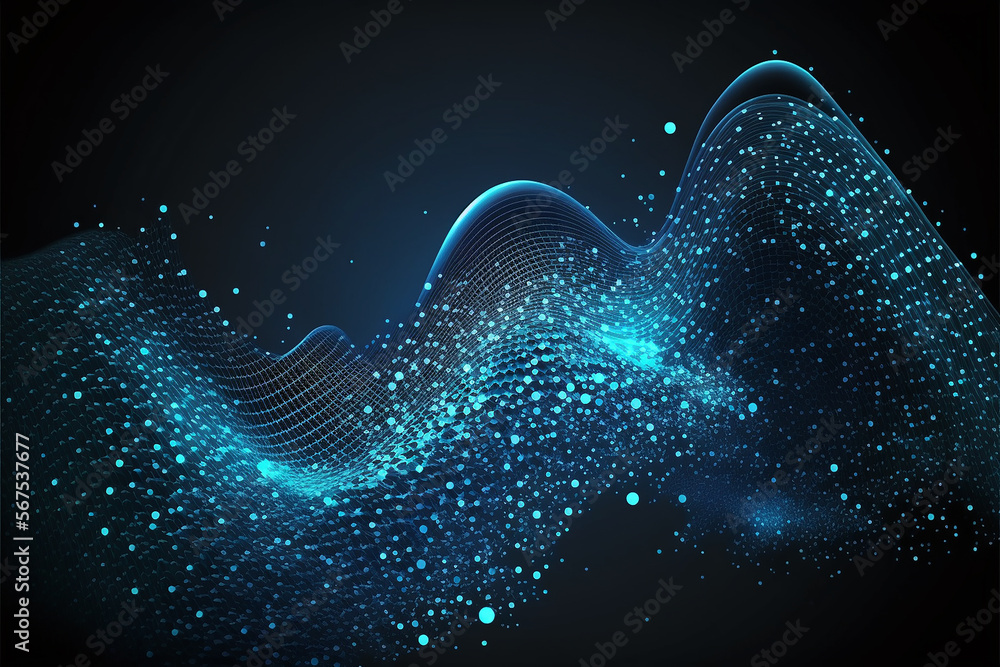 Poster abstract lines and dots connect background. illustration generative ai