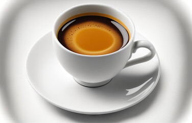 espresso coffee isolated on white. Generative AI