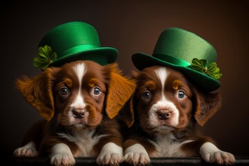 st patricks day dog - Generative AI illustration