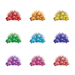 Set of magic Crystals and natural minerals. Gemstones game assets collection. vector illustration
