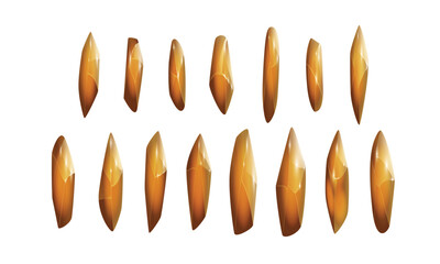 Crystals and natural minerals collection. Cartoon Magic Gemstones set. Game assets. vector illustration