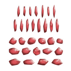 Crystals and natural minerals collection. Cartoon Magic Gemstones set. Game assets. vector illustration