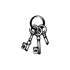 three keys concept vector illustration