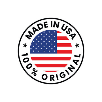Made in USA icon vector,  100% Original usa product