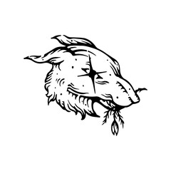 vector illustration of a dog's head