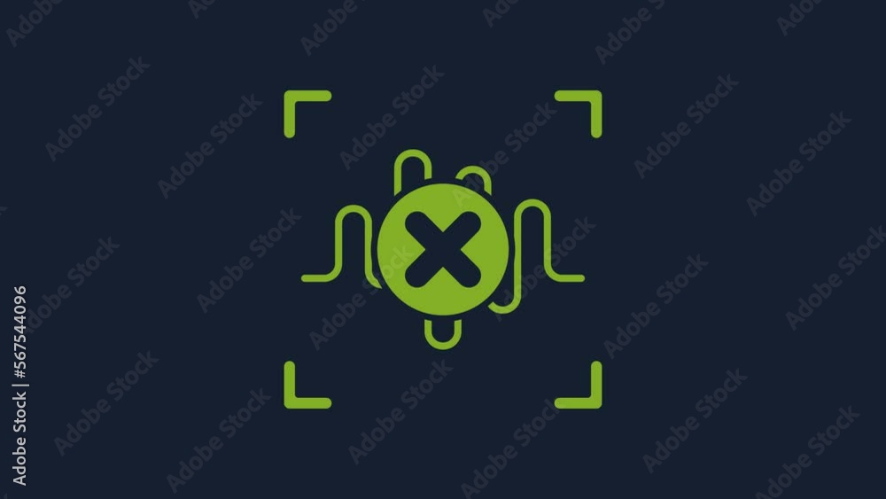 Aufkleber yellow rejection voice recognition icon isolated on blue background. voice biometric access authenti
