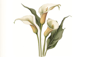 Calla Lily Flowers, Illustration, Generative AI