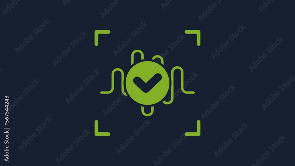 Poster yellow voice recognition icon isolated on blue background. voice biometric access authentication for