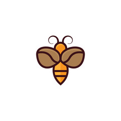 bee coffee logo, coffee shop logo