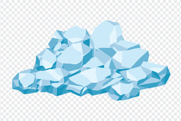 Rock and stones set. Different shape ice boulder collection. vector illustration
