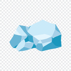 Ice rock boulder. Natural shape stone. vector illustration
