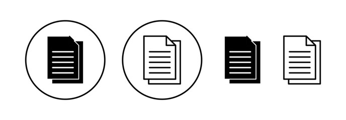 Document icon vector for web and mobile app. Paper sign and symbol. File Icon
