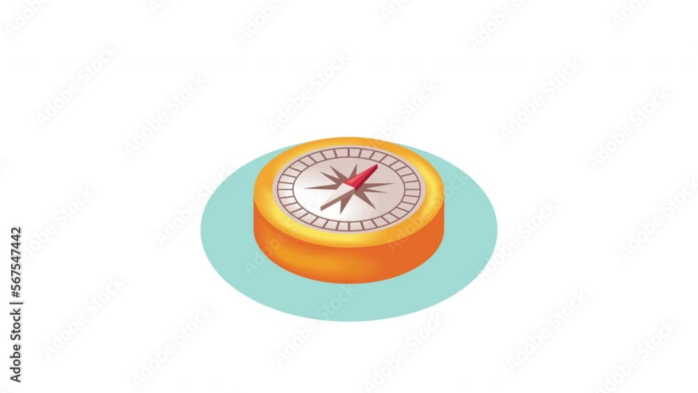 Poster compass guide device tech animation