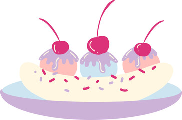 Sweet banana split illustration