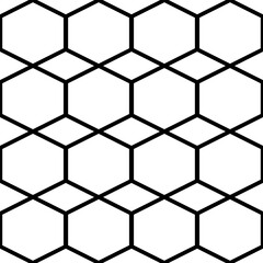 Seamless monochromatic vector graphic consisting of a network of interlocking hexagons and diamonds