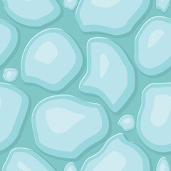 Cartoon game texture, ice surface seamless pattern. Game asset walls and environment background