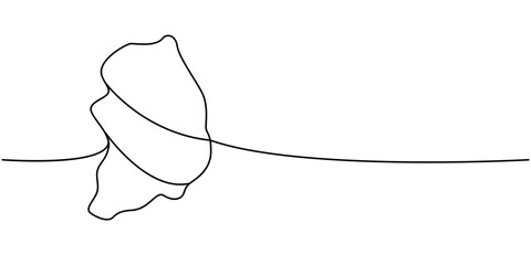 South Korea silhouette one line continuous drawing. South Korea country silhouette continuous one line illustration. Vector minimalist illustration.