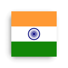 Square vector flag of India