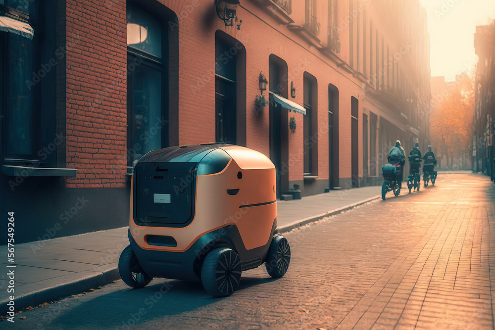 Poster delivery robot that is autonomous in tallinn, estonia. a business in estonia is creating autonomous 